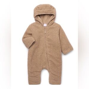 Wonder Nation Baby Teddy Fleece Pram with Hood, Sizes 0-3 Months